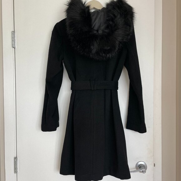 Cole Haan Belted Wool Coat, Ladies Size 4 - Picture 6 of 9